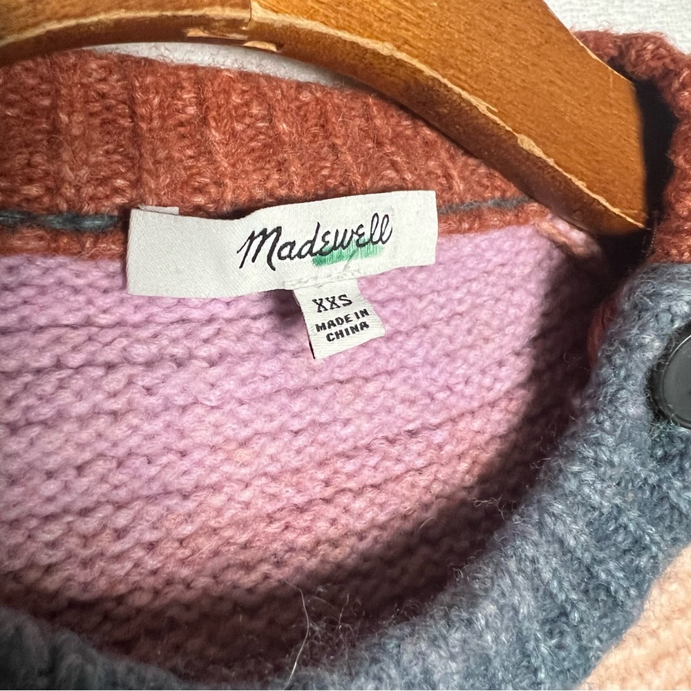Madewell Sweater Womens XXS Space Dyed Button Shoulder Pullover Alpaca Blend - Picture 2 of 6